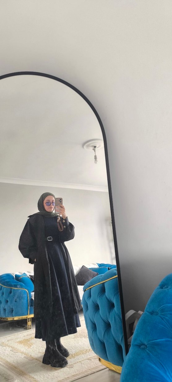 Siyah balon kolu trenç kot - Görsel 2