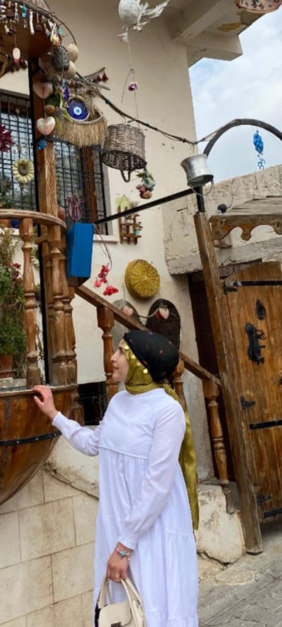 Bohem Beyaz Uzun Pamuklu Elbise - Görsel 2