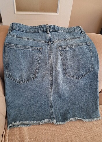 LC Waikiki Kadın Mavi Mini Kot Etek 
