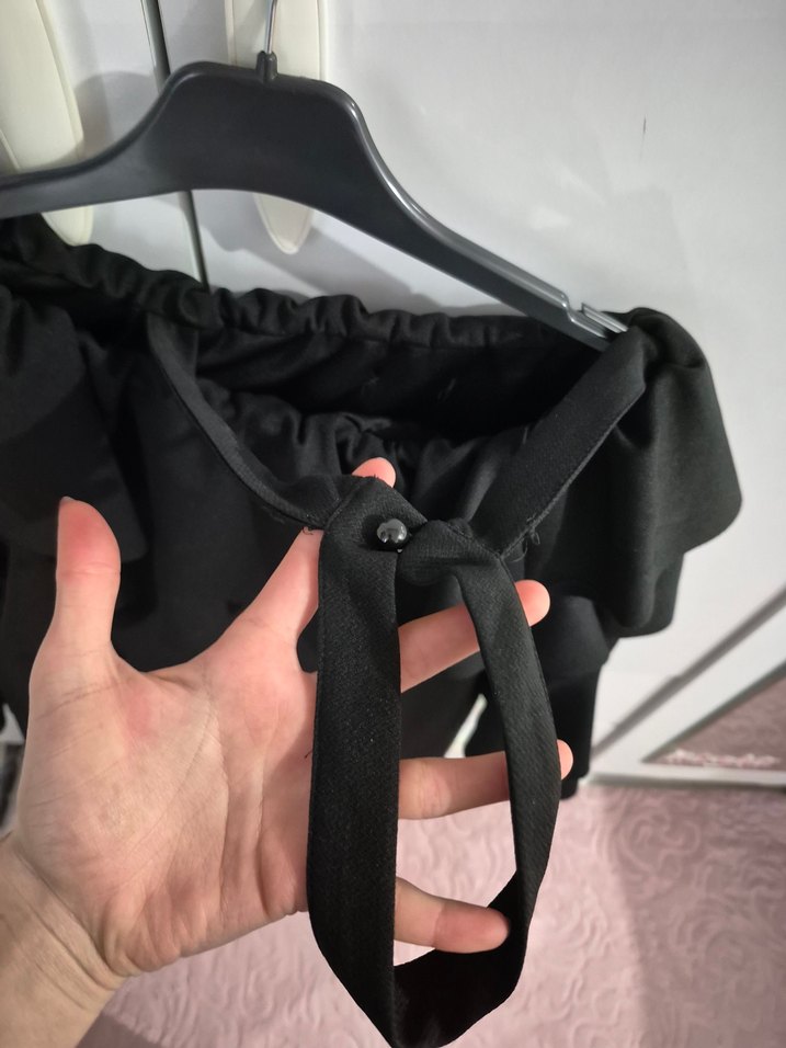 Siyah Uzun Kollu elbise - Görsel 5