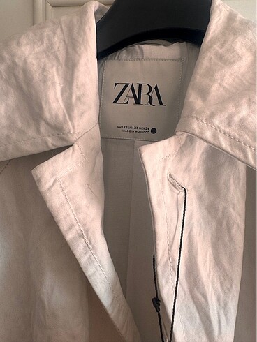 xs Beden beyaz Renk Zara Kırışık Trençkot Oversize
