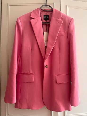 Zara Zara Pembe Blazer Ceket XS Oversize