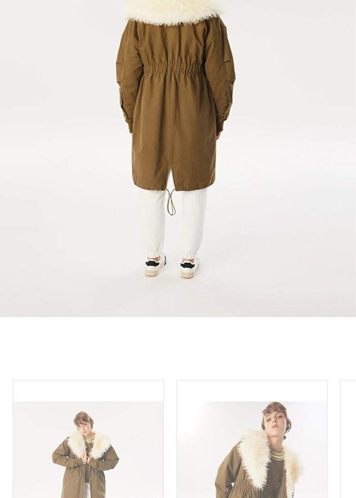 Twist kürk garnili haki parka yeni ve etiketli 36 beden - Görsel 2