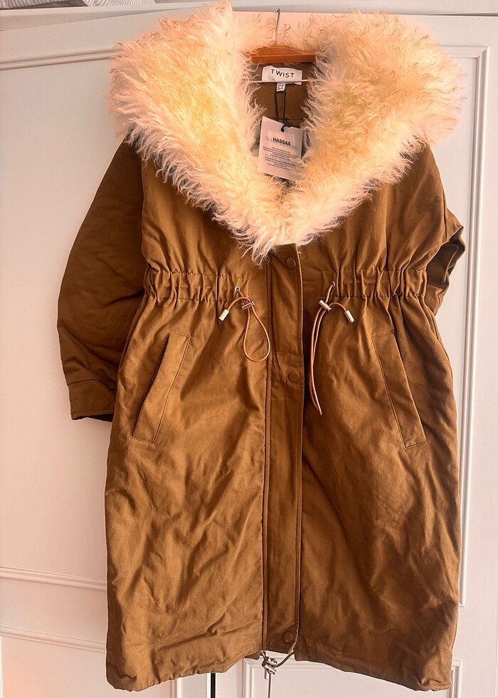 Twist kürk garnili haki parka yeni ve etiketli 36 beden - Görsel 3