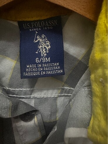 6-9 Ay Beden U.S Polo Kısa kollu kareli gömlek