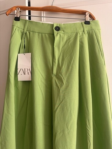 s Beden Zara yeşil bol pantolon