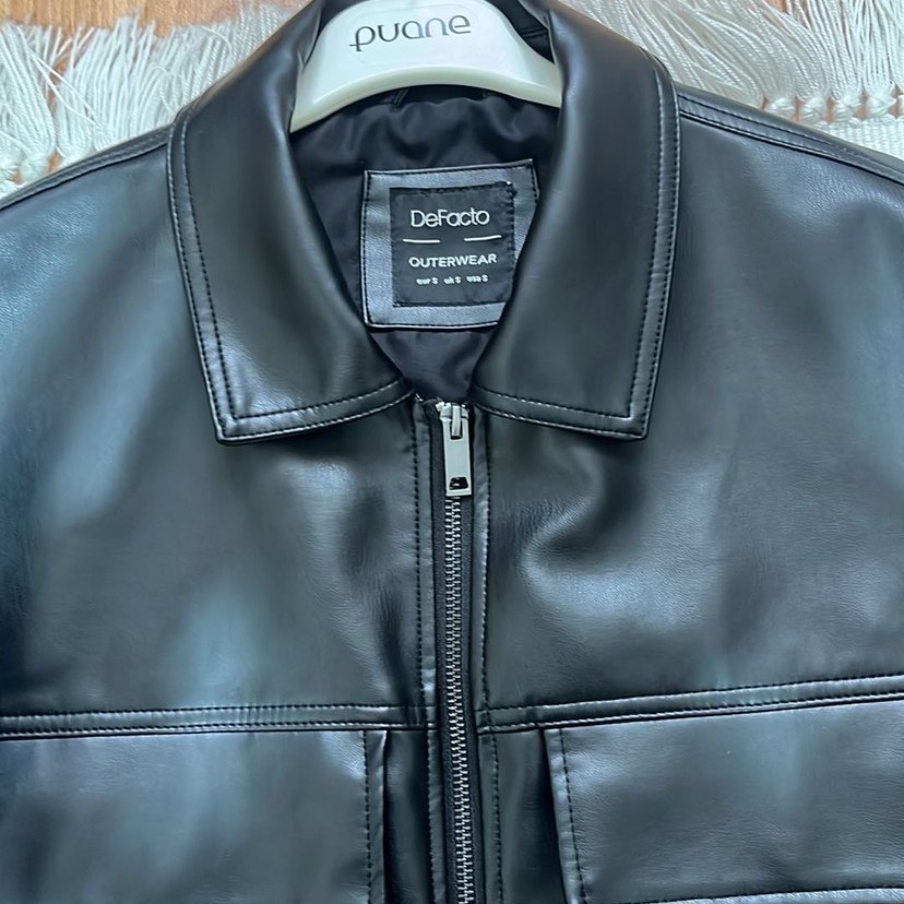 Siyah Deri ceket - Görsel 4