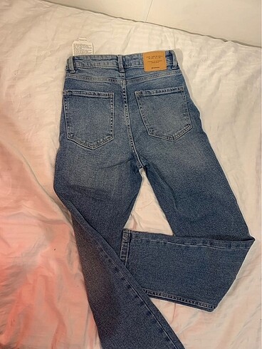 xs Beden lacivert Renk Stradivarius Mom Jean Pantolon