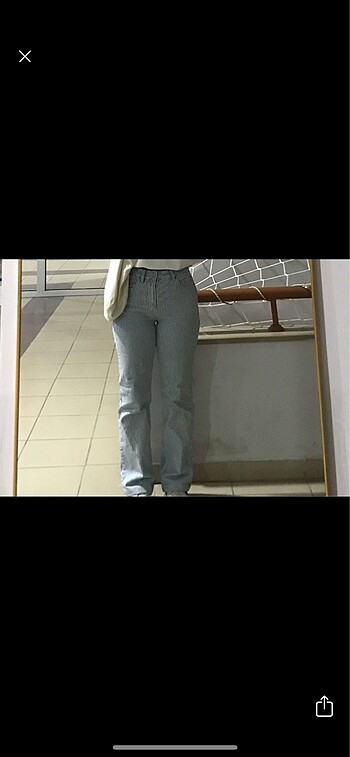 Stradivarius çizgili jean