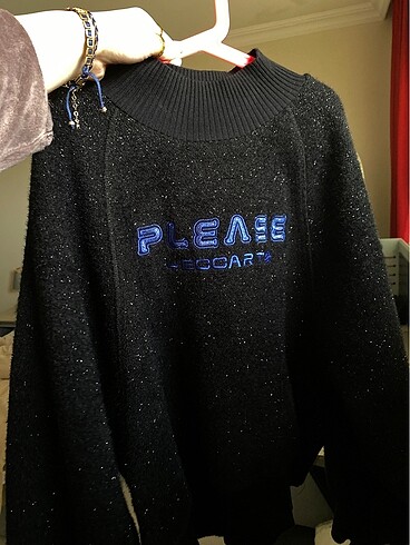 s Beden siyah Renk Twist Parıltılı Sweatshirt