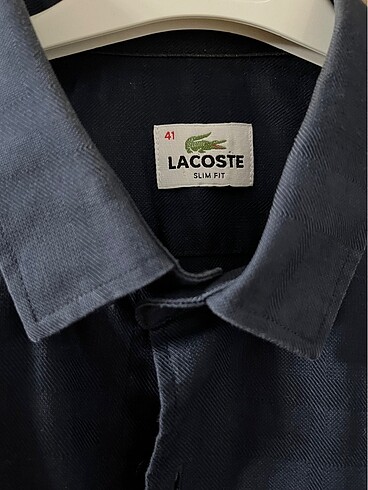 Lacoste Lacoste lacivert slim fit gömlek