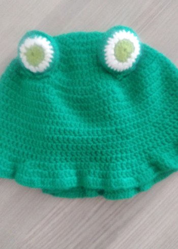 Renkli Örgü Yeşil çocuk Şapka - Görsel 2