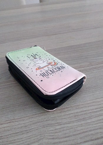 Renkli Baskılı Deri Fermuarlı Kadın Cüzdanı - Görsel 3