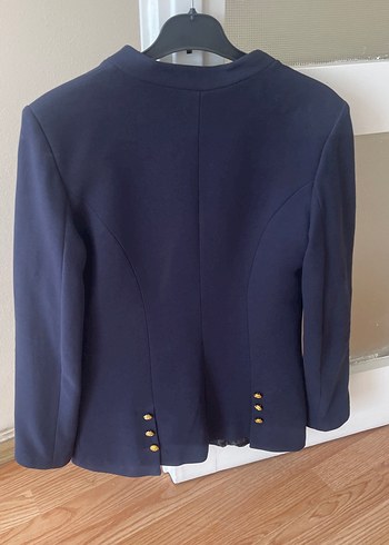 m Beden Düğmeli lacivert Kadın Blazer Ceket