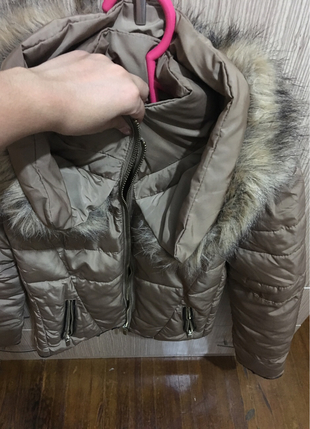 Stradivarius Yakası kürklü mont