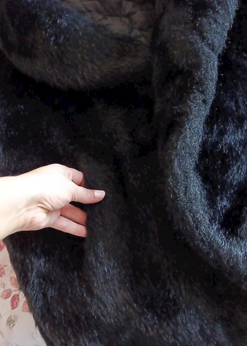 Siyah Kadın Kürk Kaban - Görsel 9