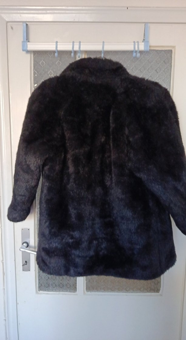 Siyah Kadın Kürk Kaban - Görsel 5