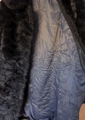 Siyah Kadın Kürk Manto - Görsel 7