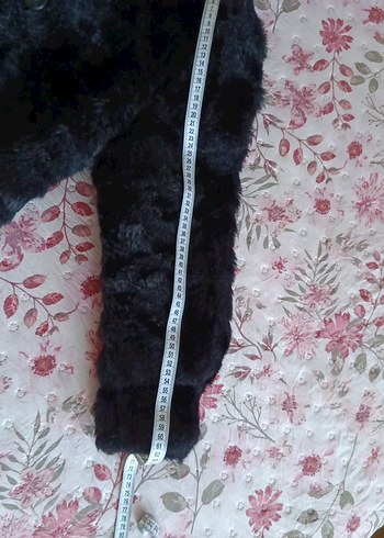 Siyah Kadın Kürk Manto - Görsel 9