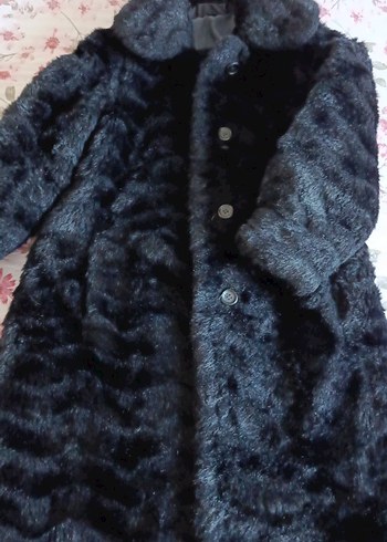 Siyah Kadın Kürk Manto - Görsel 12