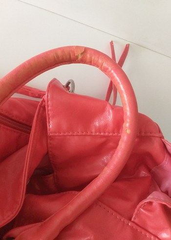 Kadın Pembe Parlak Deri Fermuarlı Çanta - Görsel 6