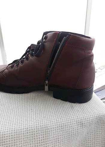 Bordo Deri erkek botu - Görsel 2