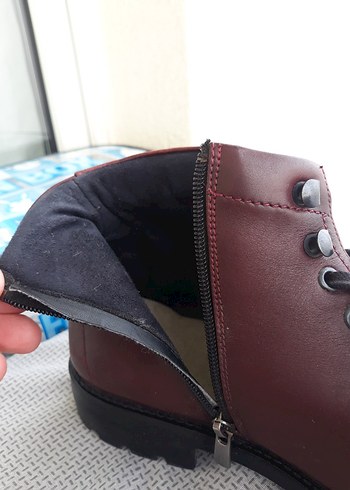 Bordo Deri erkek botu - Görsel 5