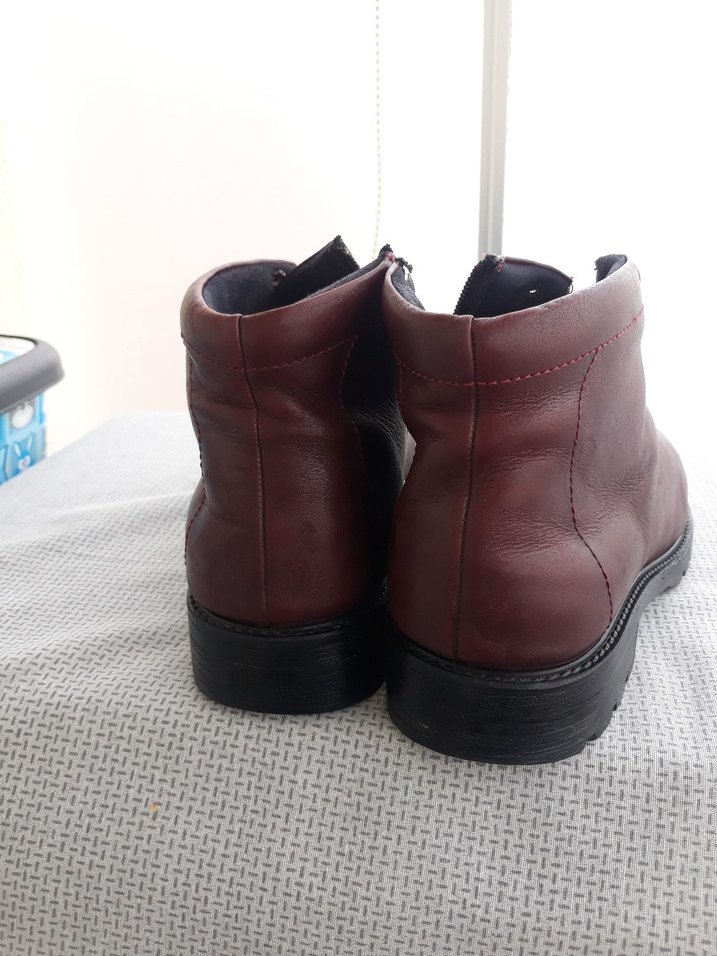 Bordo Deri erkek botu - Görsel 4