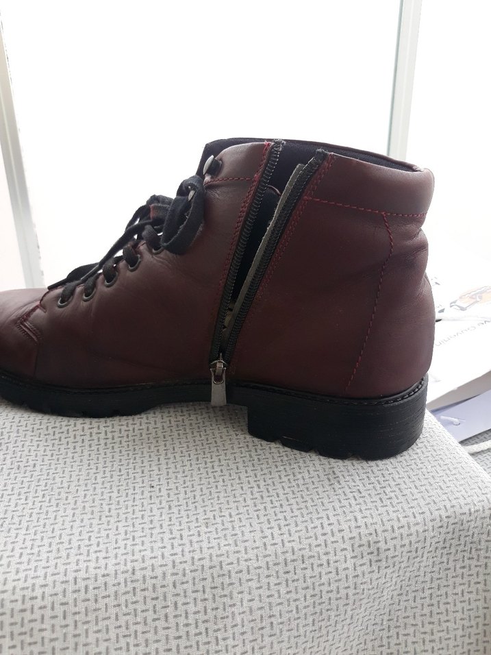 Bordo Deri erkek botu - Görsel 2