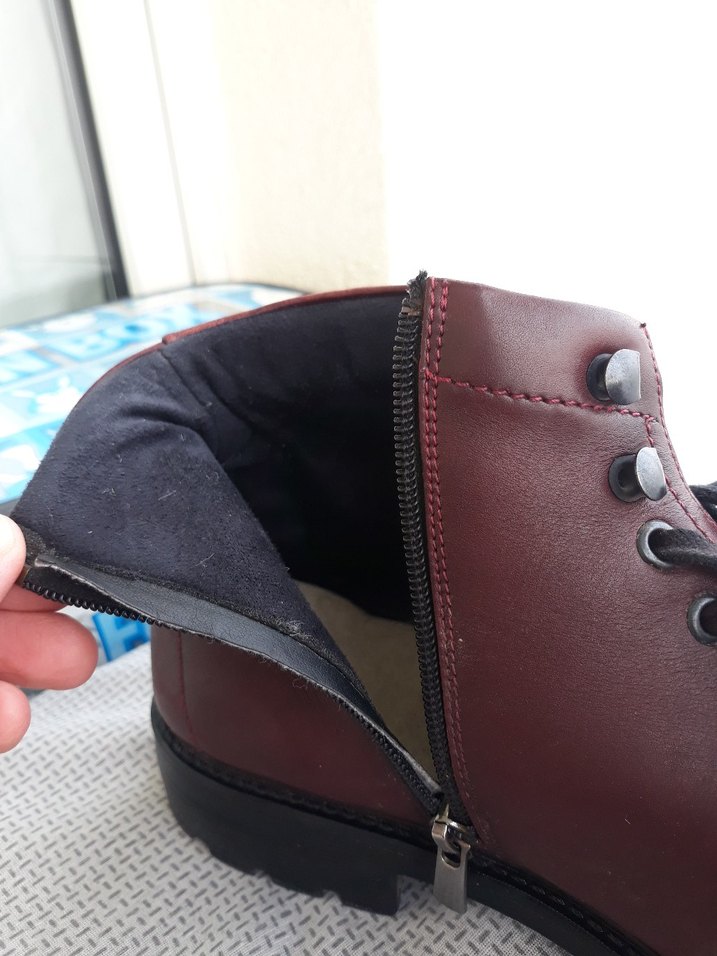 Bordo Deri erkek botu - Görsel 5