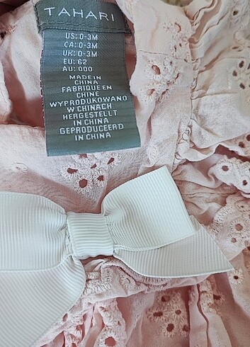 Elie Tahari Tahari marka kız bebek 0-6 ay 62 cm Pembe zıbınlı elbise