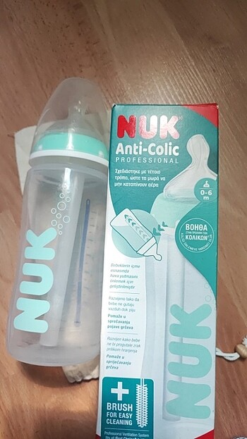 Nuk antikolik ısı dereceli, biberon kullanılmadı kutusu ile gönd