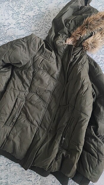 Mavi marka haki renk kalın mont small beden  - Görsel 5