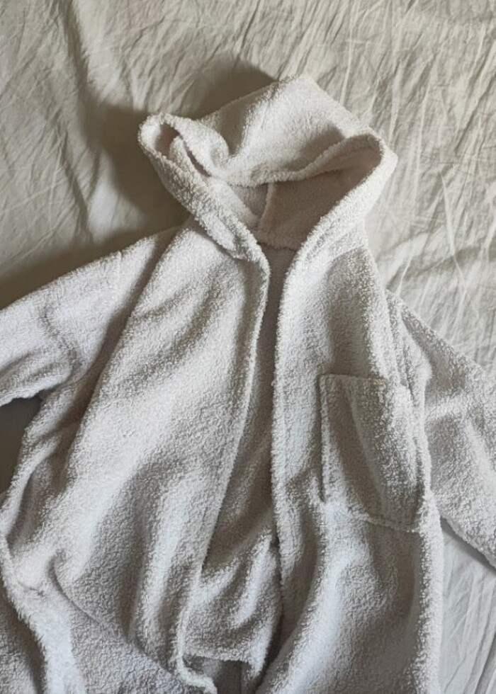 Bebek havlu 0-2 yaş bornoz beyaz kolay kullanışlı - Görsel 2