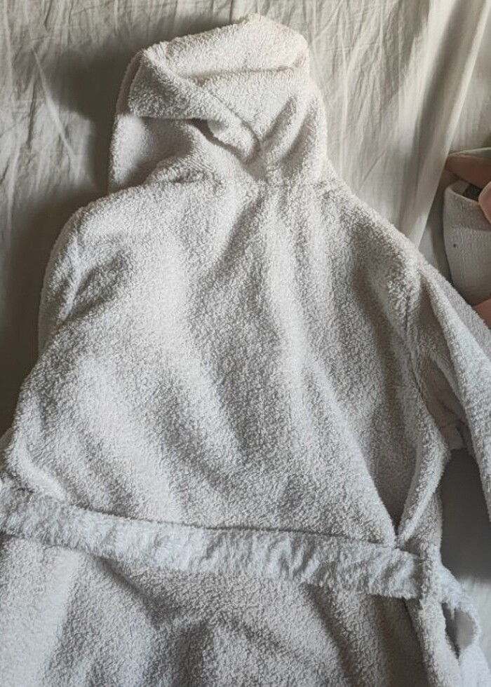 Bebek havlu 0-2 yaş bornoz beyaz kolay kullanışlı - Görsel 3