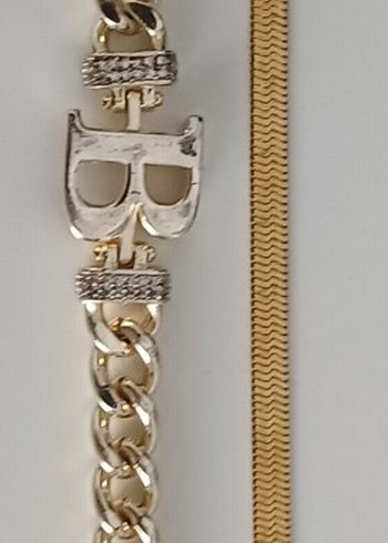 Zincir Detaylı Parlak Altın Bileklik - Görsel 2