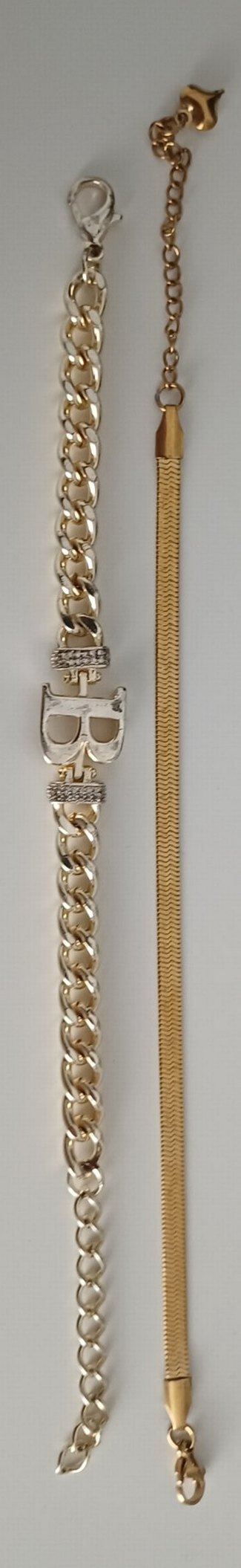 Zincir Detaylı Parlak Altın Bileklik - Görsel 2