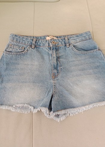 Mavi Mini Denim Şort Rahat Kesim