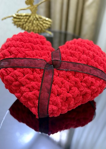 Kırmızı Kalp Şeklinde yastık - Görsel 3