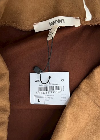 Koton Süet Mini Etek - Görsel 3