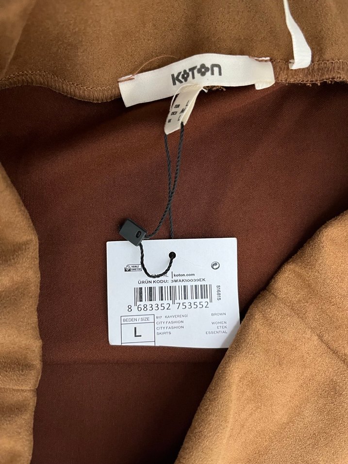 Koton Süet Mini Etek - Görsel 3