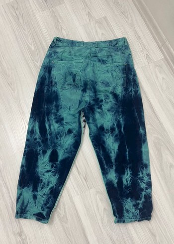 Kadın Bağlama Desenli Gevşek Kesim Jean - Görsel 2