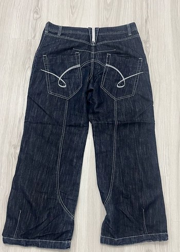 Lacivert Bol Kesim Midi Kot Pantolon - Görsel 2