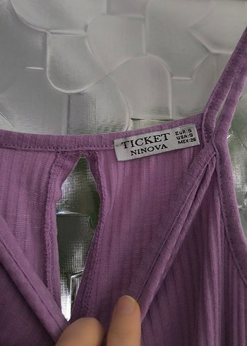 Kadın Mor Pilili Uzun Tulum - Görsel 3