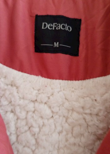 Defacto Peluş Detaylı Pembe Kadın Kışlık Mont