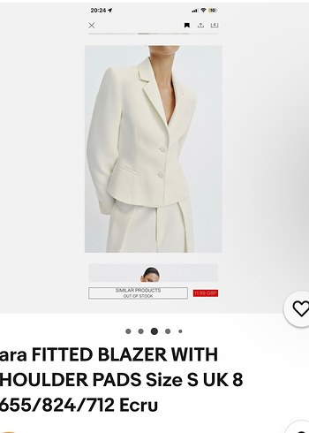 Zara Ekru Siklikta İki Dugmeli Blazer Ceket