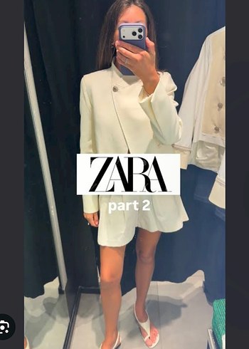 Zara Ekru Mini Ceket