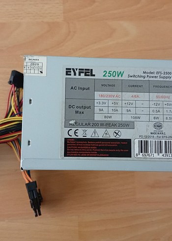 EYFEL 250W Güç Kaynağı