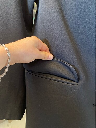38 Beden Ekose detaylı Blazer ceket