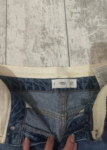 Kadın Mavi Bol Kesim Midi Kot Pantolon - Görsel 3